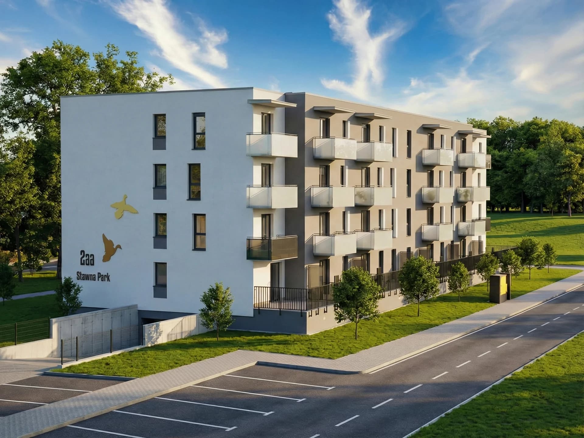 Osiedle Stawna Park w Miliczu - miejsca postojowe w hali garażowej i naziemne
